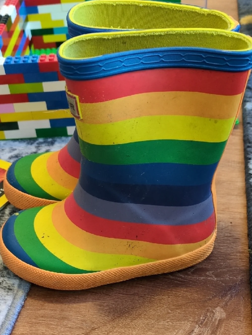 Hunter Kids Rainbow Stripe Rain Boots